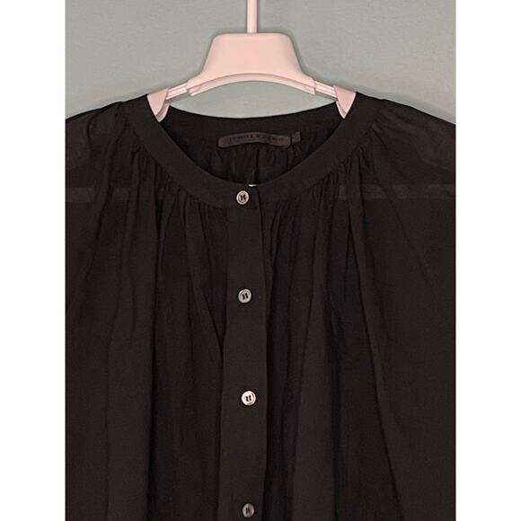 Jenni Kayne Black Willow Blouse Button Front Relaxed Fit Size Medium - Picture 3 of 11